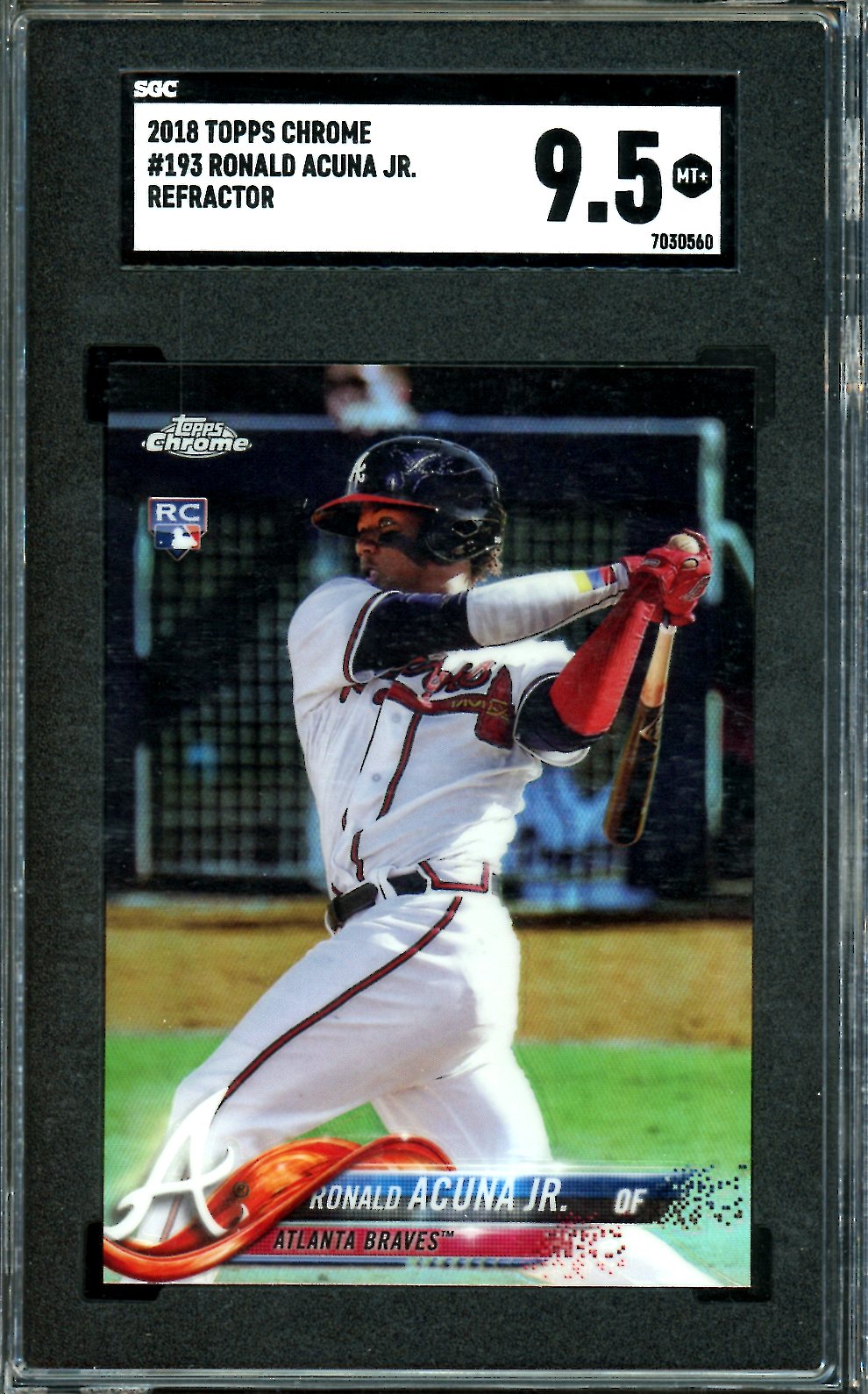 2018 Topps Chrome Ronald Acuna Jr. Rookie Refractor SGC 9.5 Braves