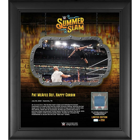 Pat McAfee Fanatics Authentic 15" x 17" 2022 SummerSlam Collage with a Piece of Match-Used Canvas - Limited Edition of 250