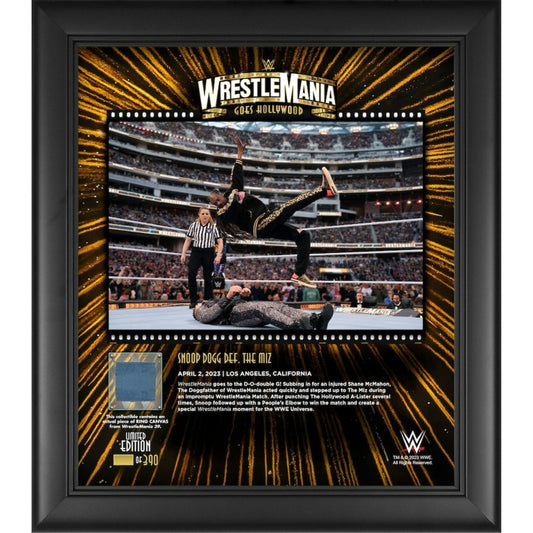Snoop Dogg WWE Fanatics Authentic Framed 15" x 17" 2023 WrestleMania 39 Night 2 Collage with a Piece of Match-Used Canvas - Limited Edition of 390
