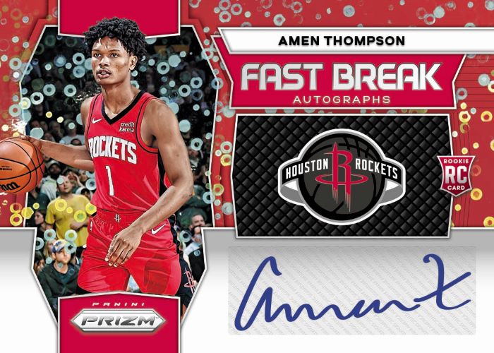 2023/24 Panini Prizm Basketball Fast Break Cards-Amen Thompson Auto