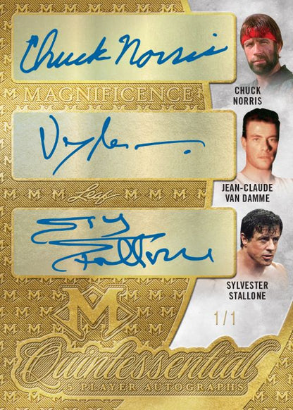 2023 Leaf Magnificence Sports Cards - Chuck Norris_Jean-Claude Van Damme_Sylvester Stallone