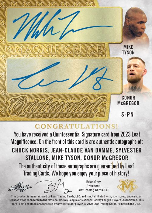 2023 Leaf Magnificence Sports Cards - Mike Tyson_Conor McGregor