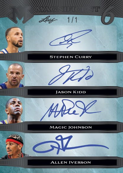 2023 Leaf Magnificence Sports Cards - Stephen Curry_Jason Kidd_Magic Johnson_Allen Iverson