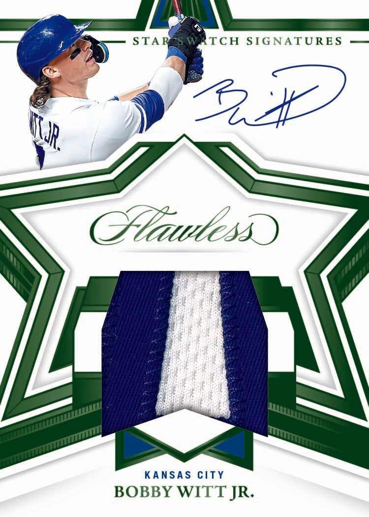 2023 Panini Flawless Baseball Cards-Bobby Witt Jr-Stars Swatch Signatures