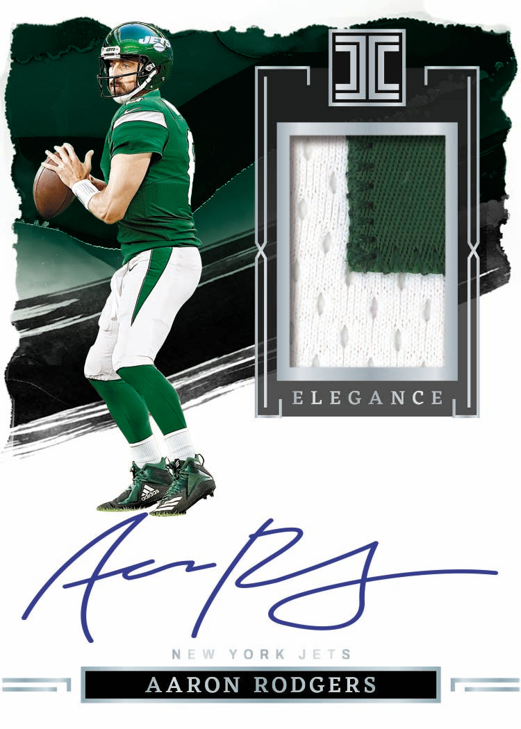 2023 Panini Impeccable Football Cards-Aaron Rodgers Auto_Elegance Patch