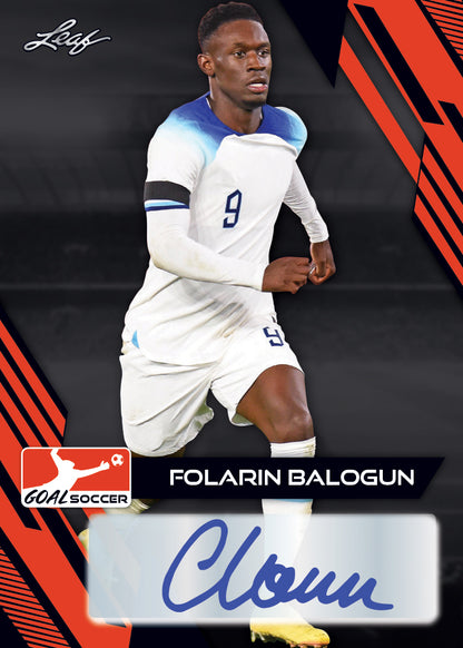 2023 Leaf Goal Soccer Hobby Box-Folarin Balogun