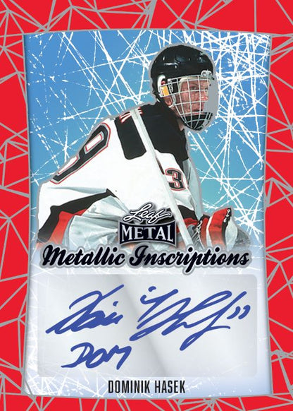 2024 Leaf Metal Legends Hockey Cards-Dominik Hasek-Metallic Inscriptions
