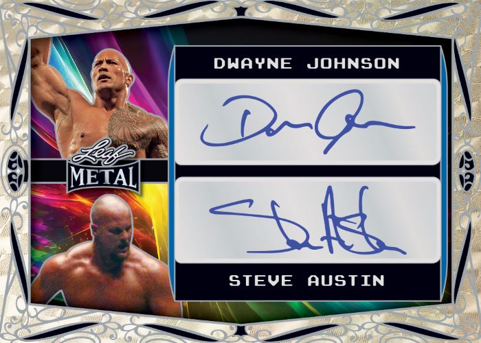 2024 Leaf Metal Legends Wrestling Cards-Dwayne Johnson_Steve Austin-Dual Auto