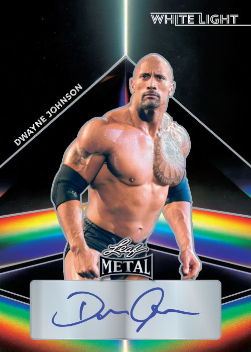 2024 Leaf Metal Legends Wrestling Cards-White Light Auto-Dwayne Johnson