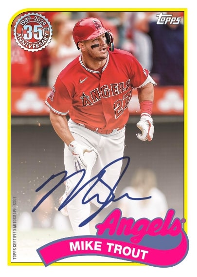 2024 Topps Series 1 Baseball Cards-Mike Trout-Anniversary Auto