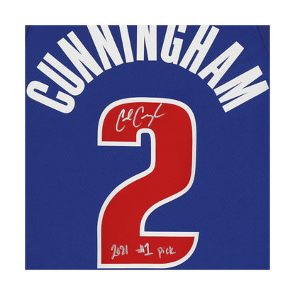 Fanatics Authentic Cade Cunningham Autographed "2021 #1 Pick" Detroit Pistons Blue Nike Swingman Jersey