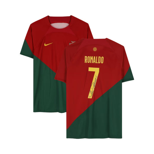 Cristiano Ronaldo Autographed 2022/23 Portugal Red/Green Nike Jersey
