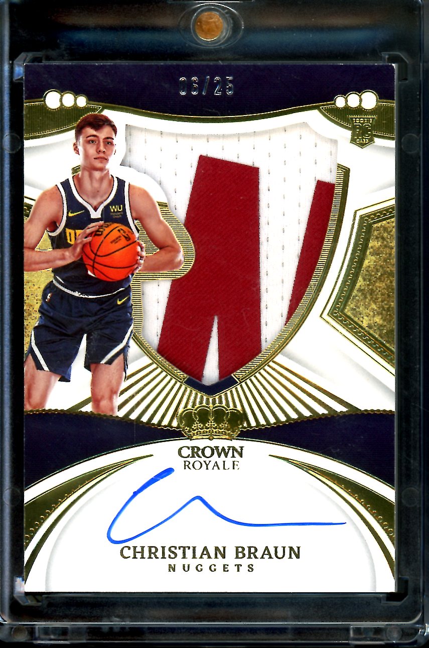 2022/23 Panini Crown Royale Christian Braun Rookie Auto RPA Gold /10 Nuggets