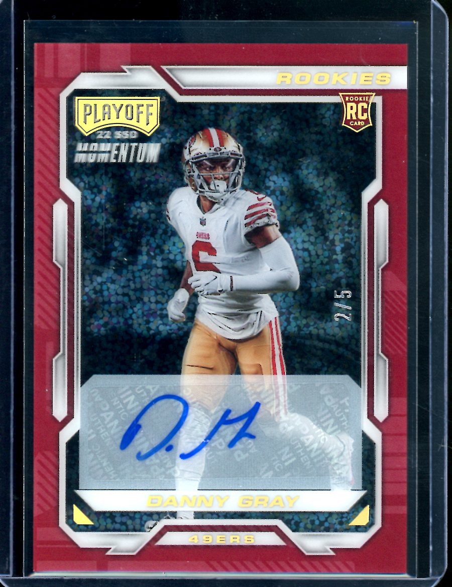2022 Panini Chronicles Playoff Danny Gray Rookie Auto /5 49ers