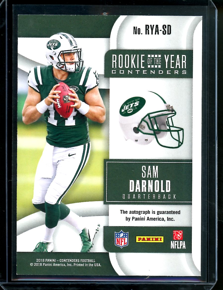 2018 Panini Contenders Sam Darnold Rookie of the Year Auto /25 Jets
