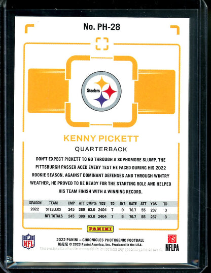 2022 Panini Chronicles Photogenic Kenny Pickett Rookie Patch /199 Steelers