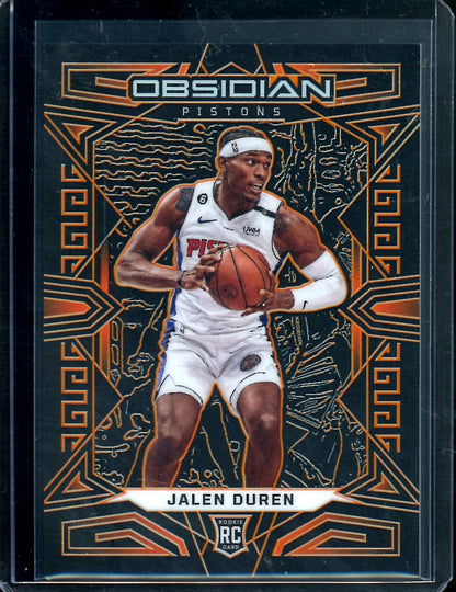 2022/23 Panini Obsidian Jalen Duren Rookie Orange /50 Pistons