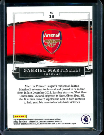 2022/23 Panini Impeccable Gabriel Martinelli /18 Arsenal