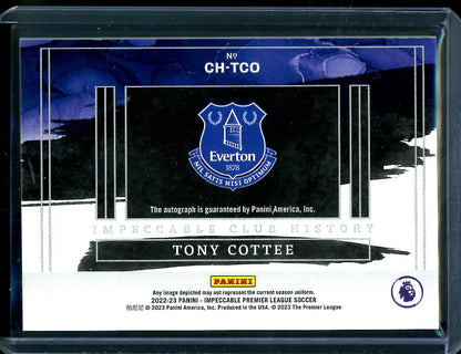 2022/23 Panini Impeccable Tony Cottee Impeccable Club History Auto /78 Everton