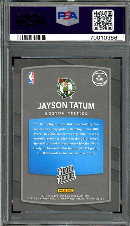 2017 Panini Optic Jayson Tatum Rookie Red Yellow PSA 10 Celtics