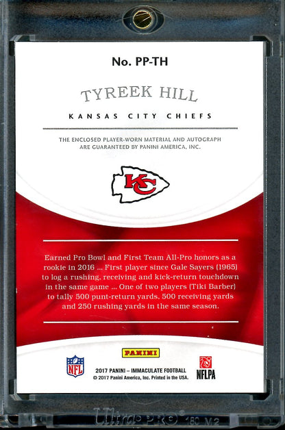 2017 Panini Immaculate Tyreek Hill NFL Shield Patch Auto 1/1 Chiefs
