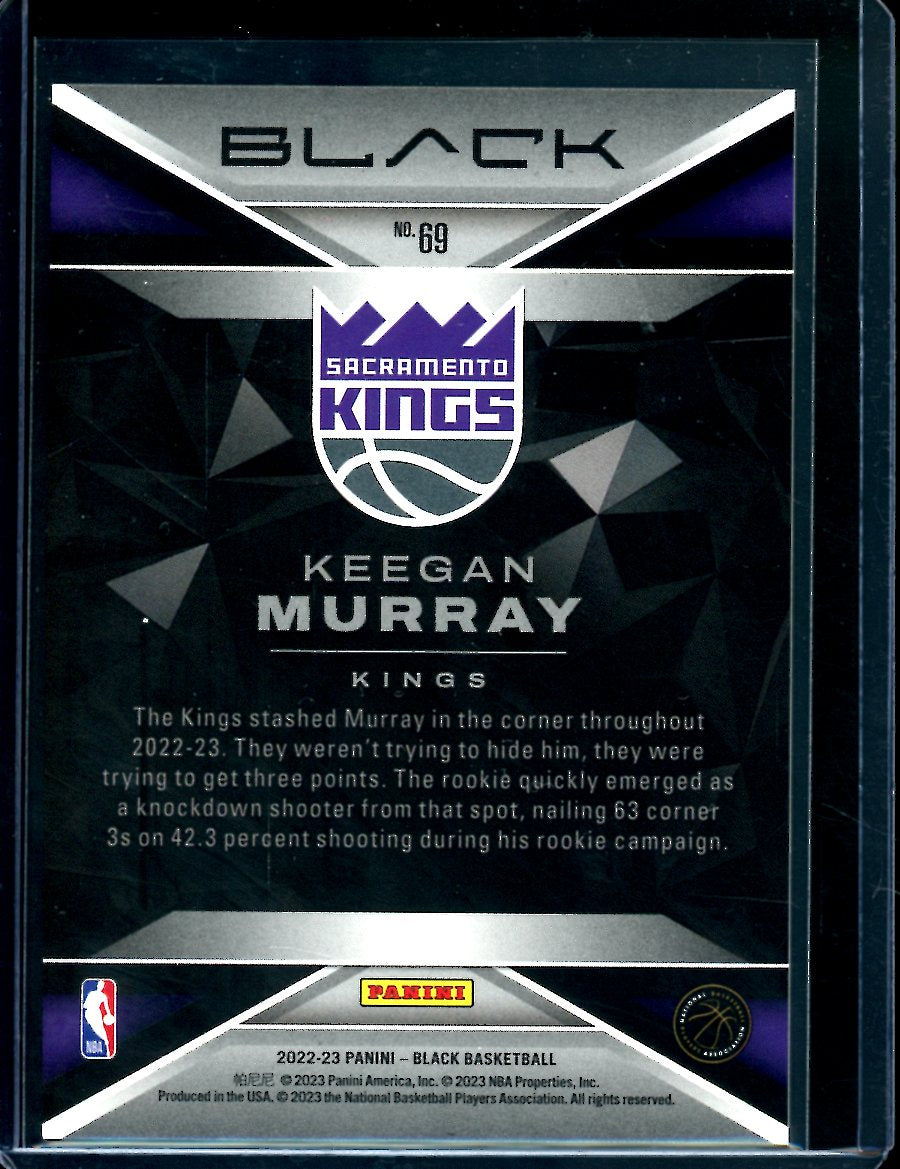 2022/23 Panini Black Keegan Murray Rookie Quartz /8 Kings