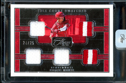 2023 Panini Three & Two Noelvi Marte Full Count Swatches Patch /25 Reds