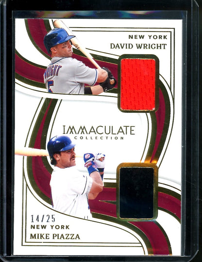 2023 Panini Immaculate David Wright/Mike Piazza Dual Patch /25 Mets