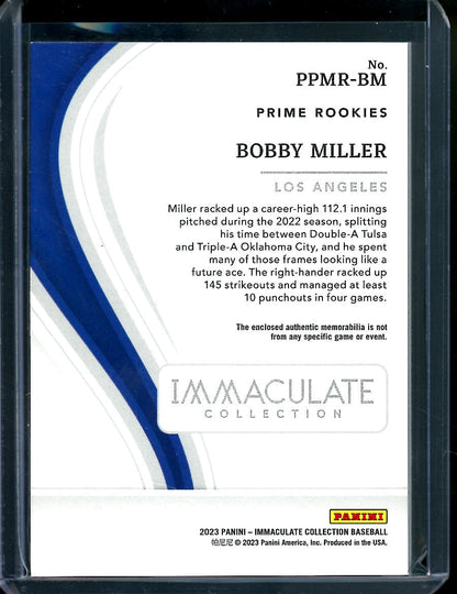 2023 Panini Immaculate Bobby Miller Dual Patch Green /5 Dodgers