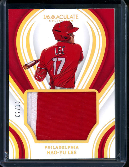 2023 Panini Immaculate Hao-Yu Lee Patch Gold /10 Phillies