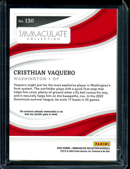 2023 Panini Immaculate Christhian Vaquero Patch Green /5 Nationals