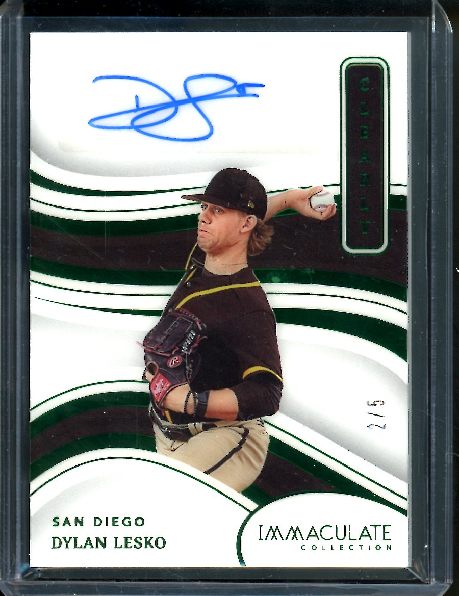 2023 Panini Immaculate Dylan Lesko Clearly Green Auto /5 Padres