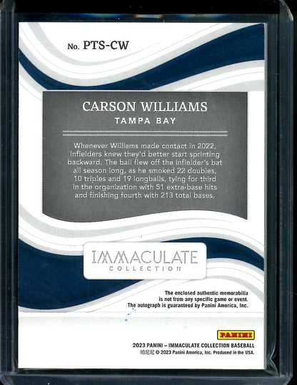 2023 Panini Immaculate Carson Williams Patch Auto /25 Rays