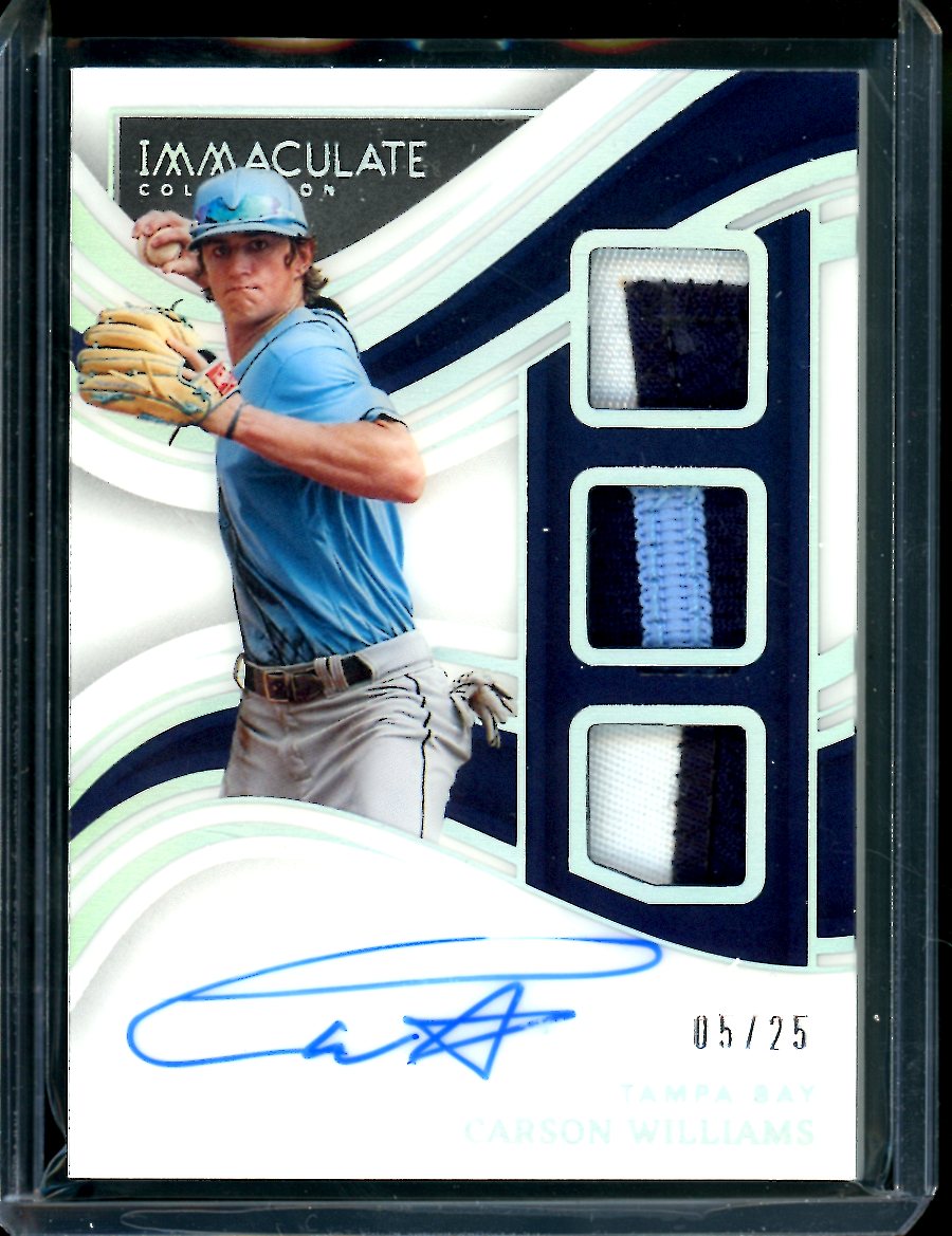 2023 Panini Immaculate Carson Williams Patch Auto /25 Rays