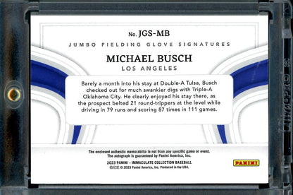 2023 Panini Immaculate Michael Busch Glove Patch Auto /49 Dodgers