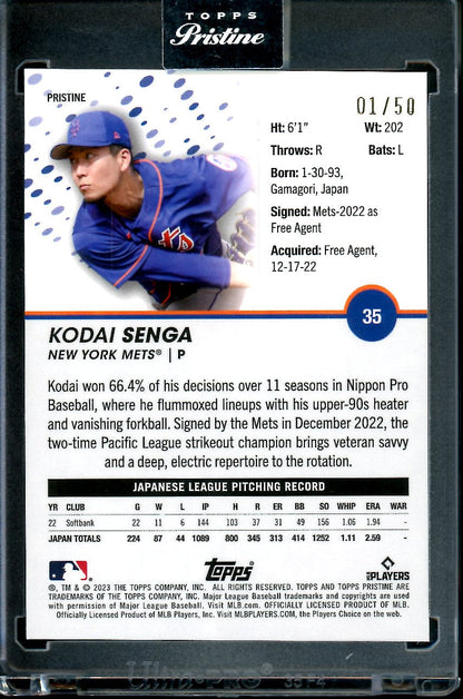 2023 Topps Prestine Kodai Senga Rookie Gold /50 Mets