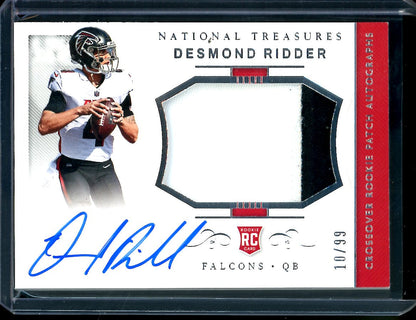 2022 Panini National Treasures Desmond Ridder Rookie Acrossover RPA /99 Falcons