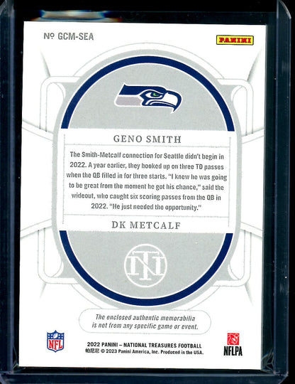 2022 Panini National Treasures Geno Smith/DK Metcalf Dual Patch /25 Seahawks