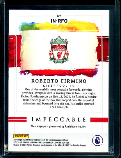 2022-23 Panini Impeccable Roberto Firmino Indelible Ink Auto /59 Liverpool