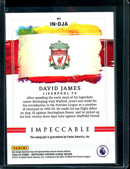 2022-23 Panini Impeccable David James Indelible Ink Auto /59 Liverpool