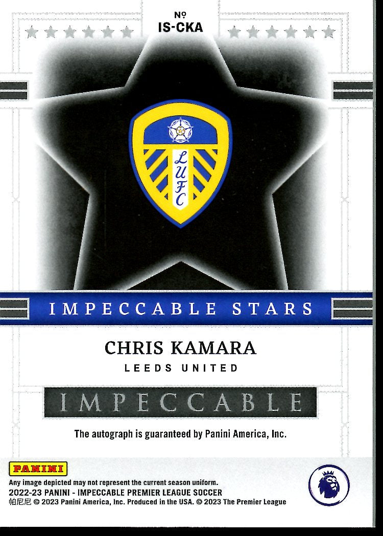 2022-23 Panini Impeccable Chris Kamara Impeccable Stars Auto /99 Leeds