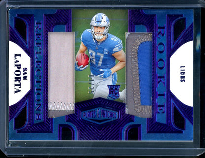 2023 Panini Plates & Patches Sam LaPorta Rookie Reflections Patch /25 Lions