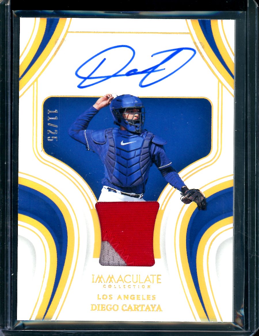 2023 Upper Deck Immaculate Diego Cartaya Patch Auto /25 Dodgers