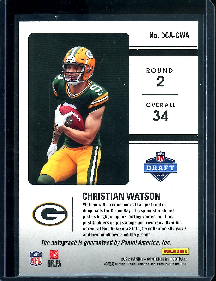 2022 Panini Contenders Christian Watson Rookie Draft Class Auto /99 Packers