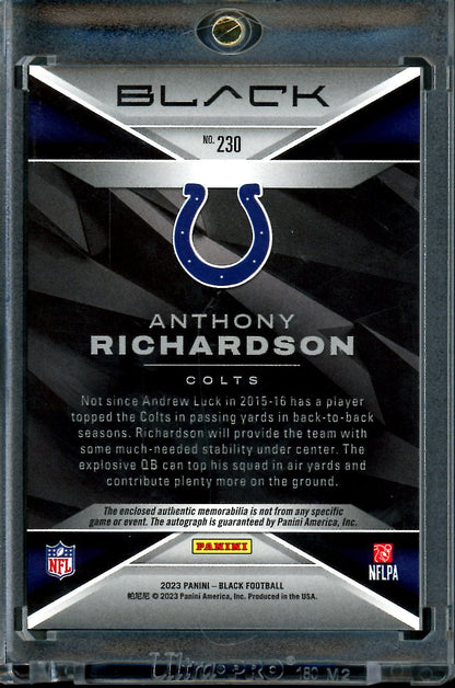 2023 Panini Black Anthony Richardson Rookie RPA /199 Colts