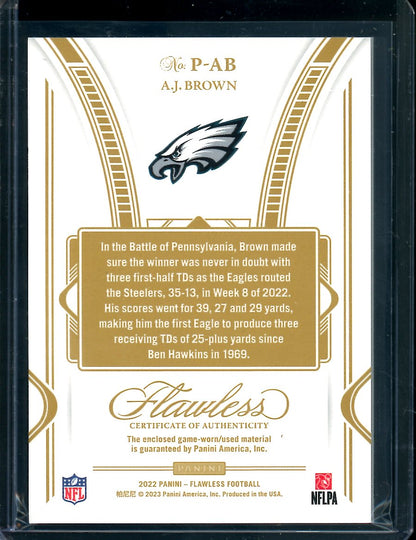 2022 Panini Flawless A.J. Brown Patch /18 Eagles