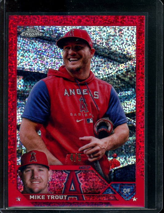 2023 Topps Chrome  Mike Trout Red Speckle /5 Angels 