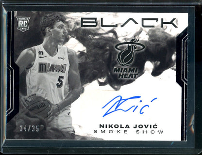 2022/23 Panini Black Nikola Jovic Smoke Show Autograph /35 Heat 