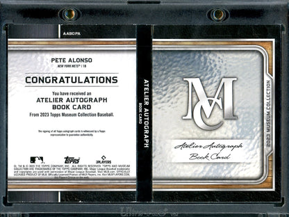 2023 Topps Museum Pete Alonso Atelier Booklet Auto /25 Mets
