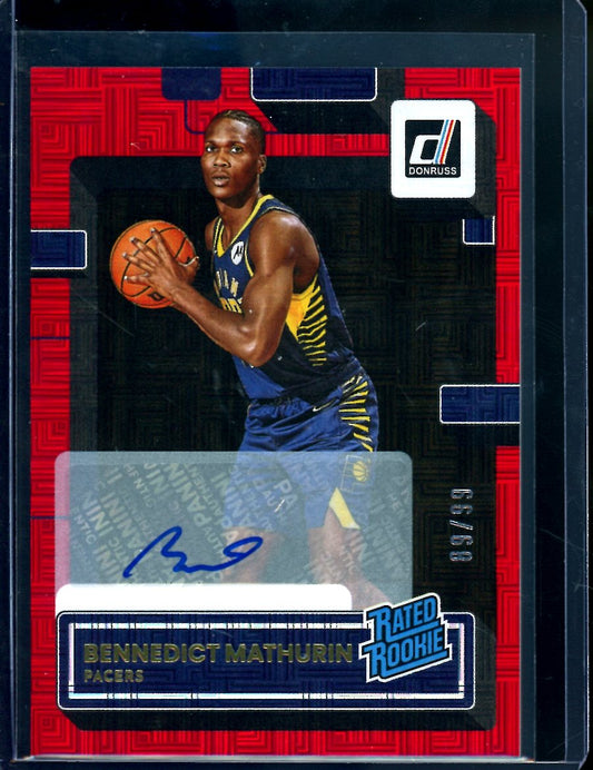 2022/23 Panini Donruss Choice Bennedict Mathurin Rookie Auto Red /99 Pacers